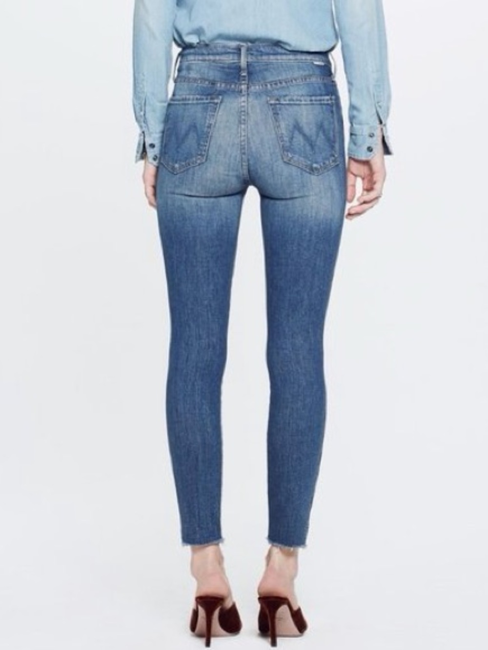MOTHER Women’s Vamp Fray Denim Jeans in Natural Born Trouble - Picture 9 of 10